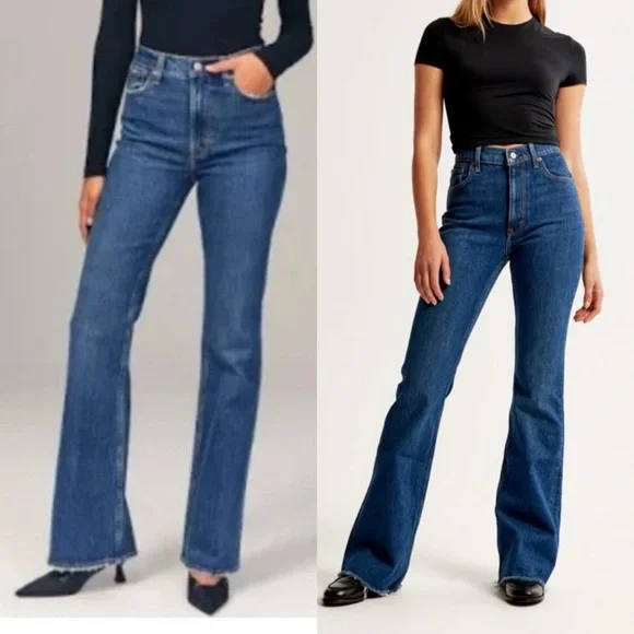 Abercrombie & Fitch The Vintage Flare High Rise Medium Dark Wash - Picture 5 of 13